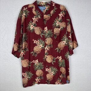 Bermuda Bay100 % Silk Men's Hawaiian Short Sleeve Shirt, Button Up, XXL